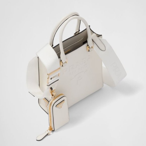 PRADA White Leather Crossbody Bag - Picture 2 of 5